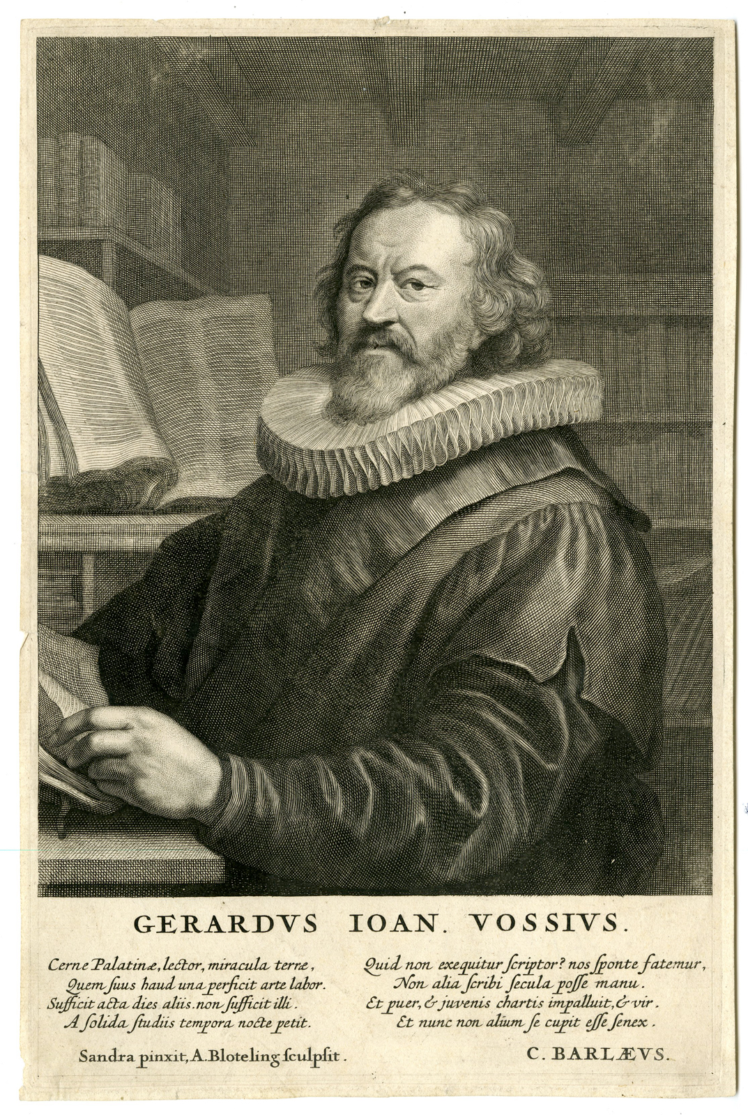 , Antique Print-Engraving-PORTRAIT-GERARDUS VOSSIUS-Abraham Bloteling after Sandrart-c.1680, Pictura Antique Prints