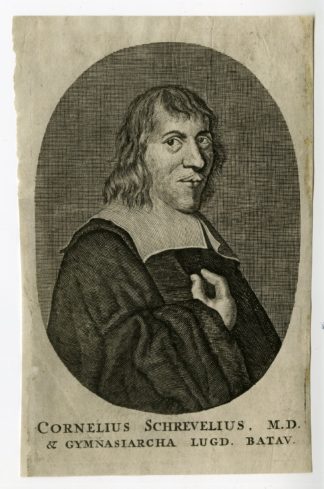 Antique Print-Engraving-PORTRAIT CORNELIS SCHREVEL-Cornelius Schrevelius-1709