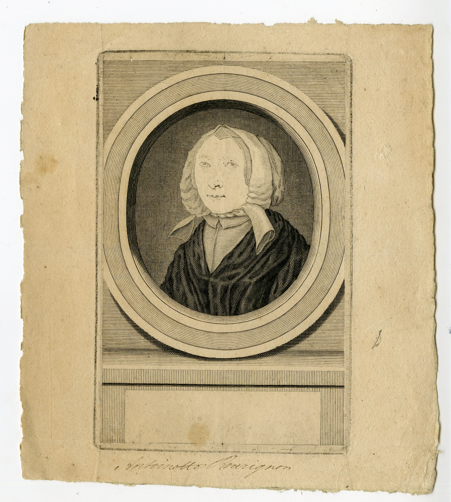 , Rare Antique Portrait-Rare Proof ed.-Anna Maria van Schurman-Munnickhuysen-c.1680, Pictura Antique Prints