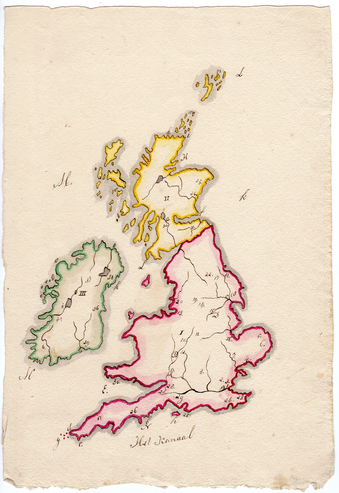 Pco 0529 416x603 Rare Manuscript Antique Map-GREAT-BRITAIN-IRELAND-J. Hool-before 1830