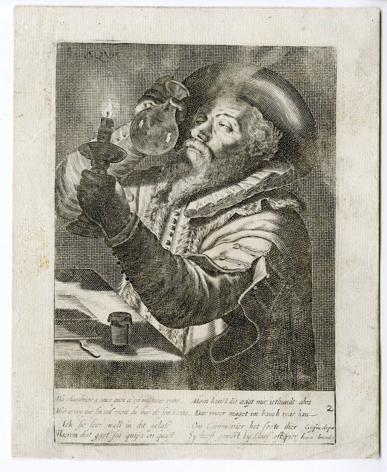 , Antique Print-AQUA-DOCTOR-PISKIJKER-Michael Haye-1669, Pictura Antique Prints