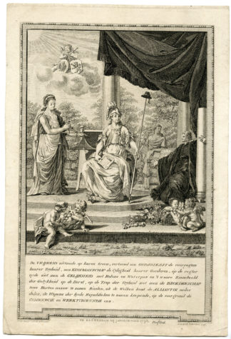 Antique Print-ALLEGORY ALLIANCE FRANCE-BATAVIAN REPUBLIC-Snoek-1795