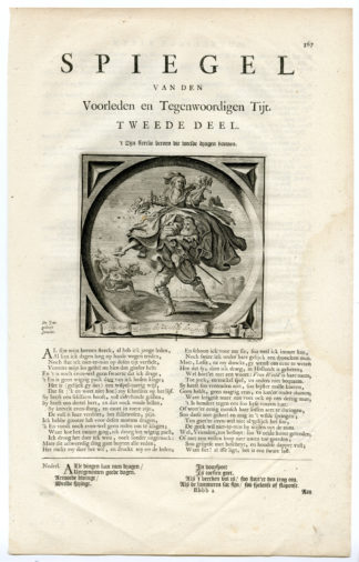 Antique Print-WEALTH-REQUIRES STRON LEGS-Cats-van Bemden-1655