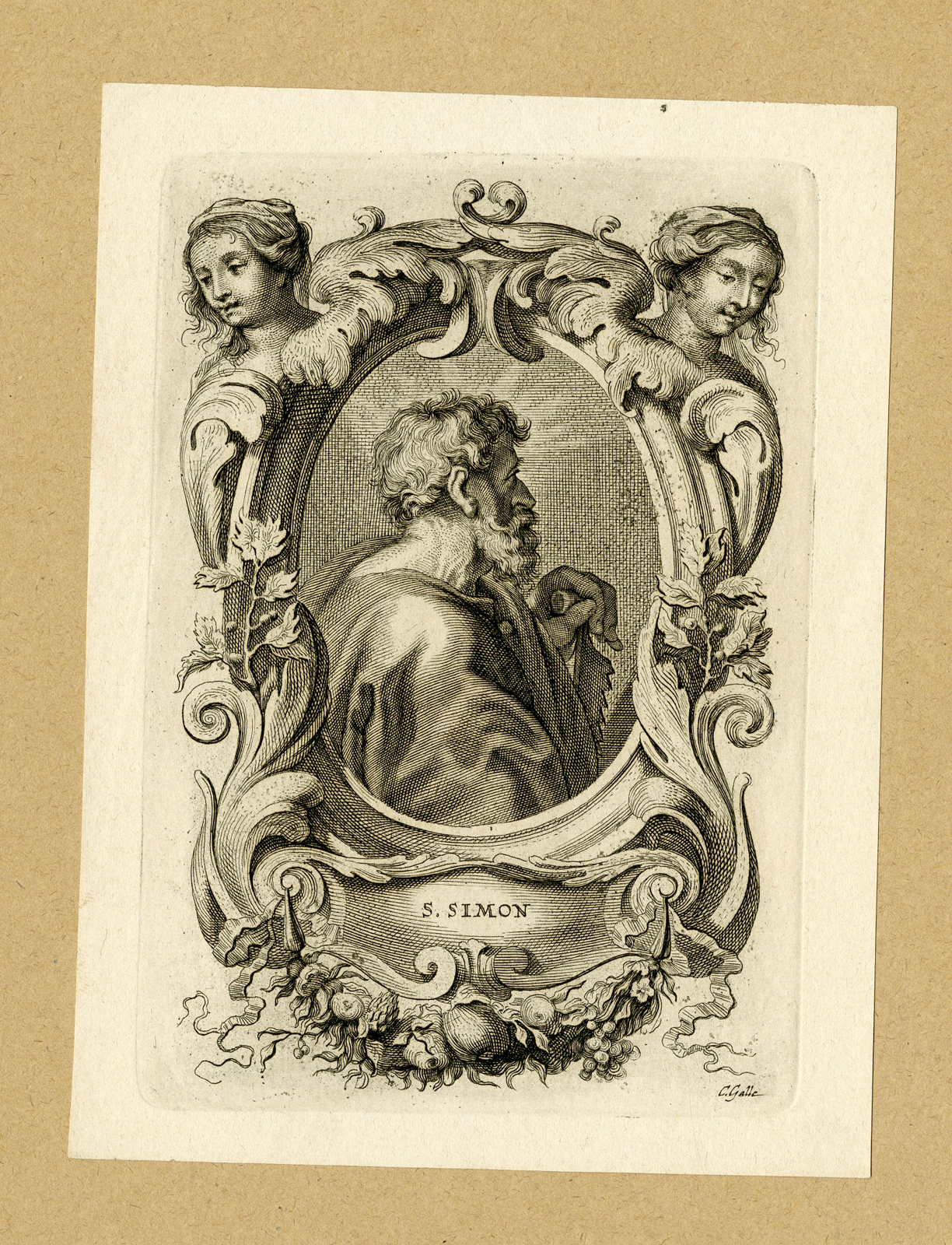 , 2 Antique Prints-SAINT PHILIP-SIMON-APOSTLES-Galle-c.1650-later ed., Pictura Antique Prints