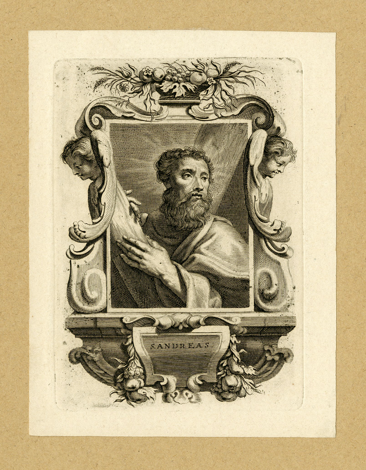 , 2 Antique Prints-SAINT ANDREW-THOMAS-APOSTLES-Galle-c.1650-later ed., Pictura Antique Prints