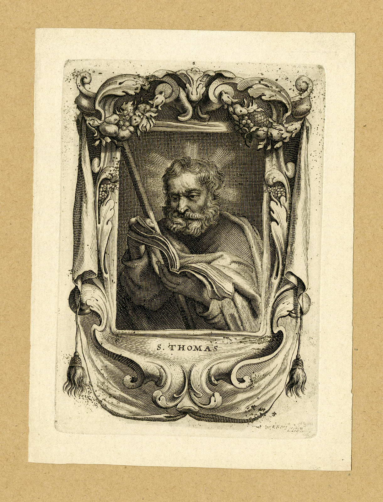 , 2 Antique Prints-SAINT ANDREW-THOMAS-APOSTLES-Galle-c.1650-later ed., Pictura Antique Prints
