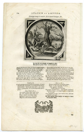 2 Antique Prints-FOOLS-WISDOM-CIRCLE OF LIFE-Cats-1655