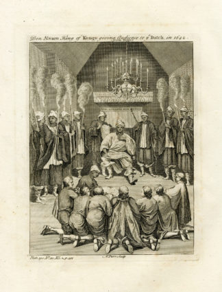 Antique Print-KING ALVARO-CONGO-AUDIENCE BY THE DUTCH-Meurs-Parr-1747