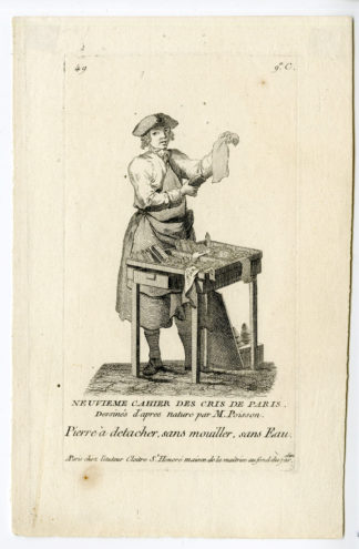 Antique Print-MERCHANT-CLEANING STONE-PARIS-Poisson-1774