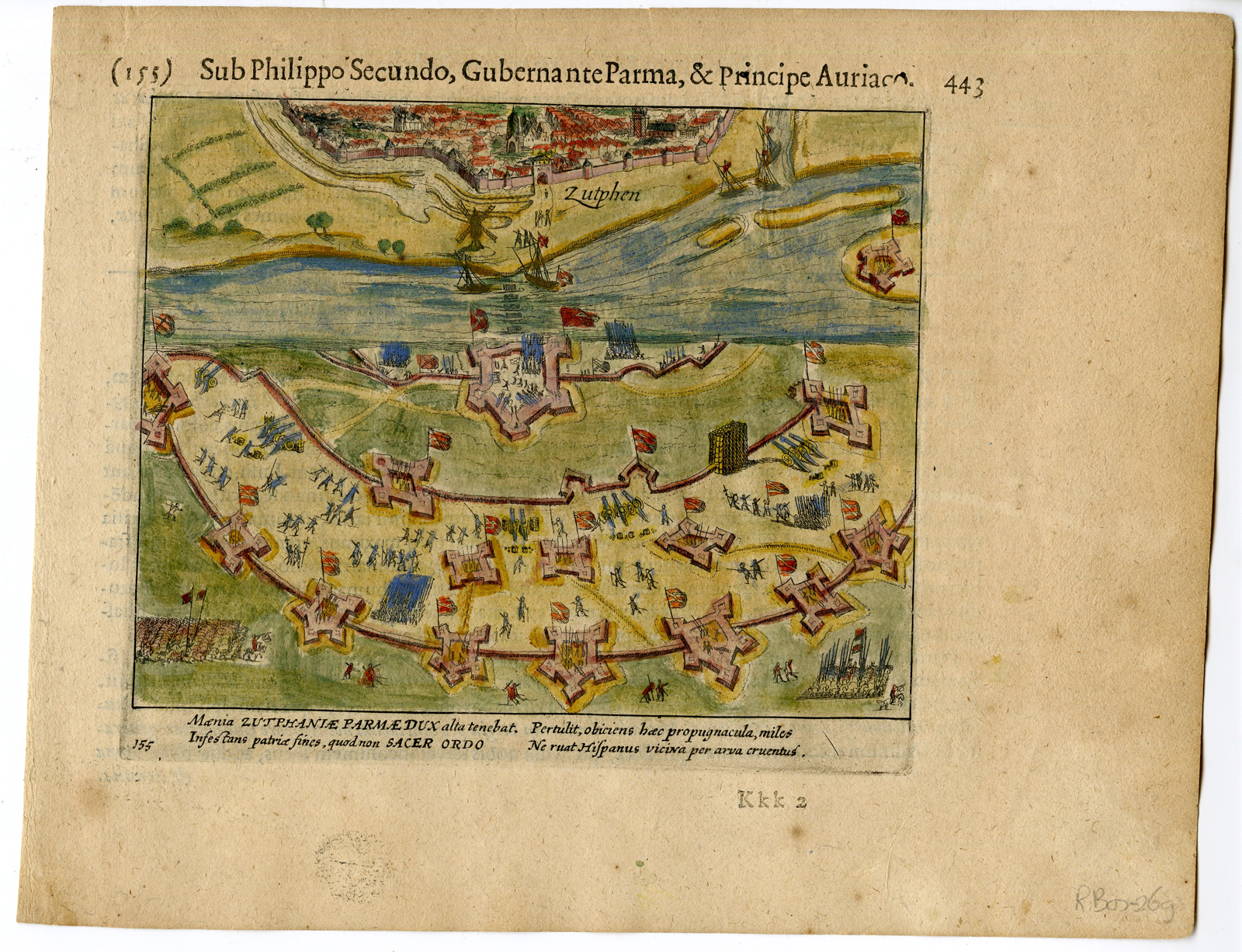 , Antique Print-SIEGE OF ZUTPHEN IN 1584-Baudartius-1616, Pictura Antique Prints