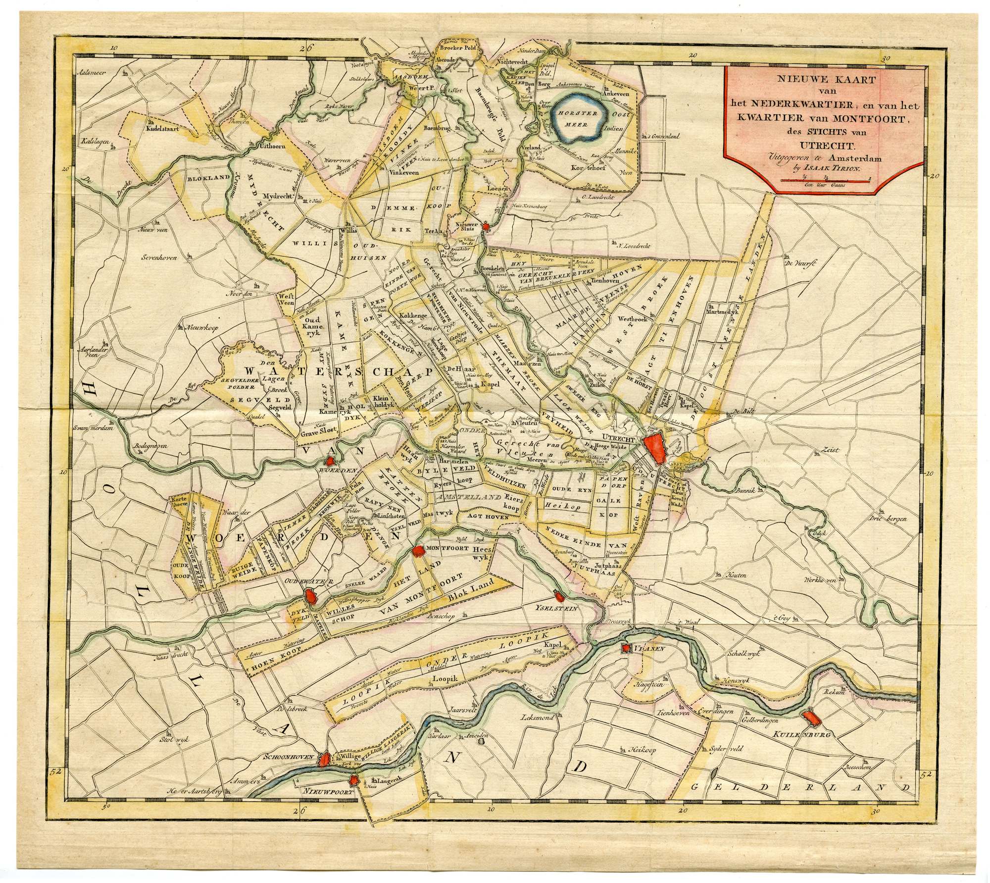 , Antique Print-UTRECHT-MONTFOORT REGION-WOERDEN-Tirion-c.1750, Pictura Antique Prints