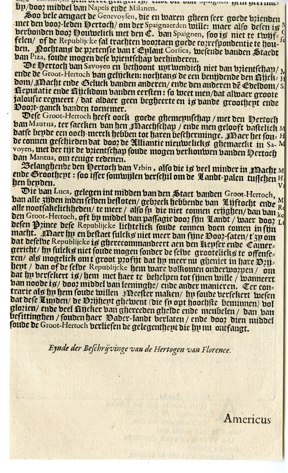 , Antique Print-PORTRAIT AMERICO VESPUCCI-N. de Clerck-1617, Pictura Antique Prints
