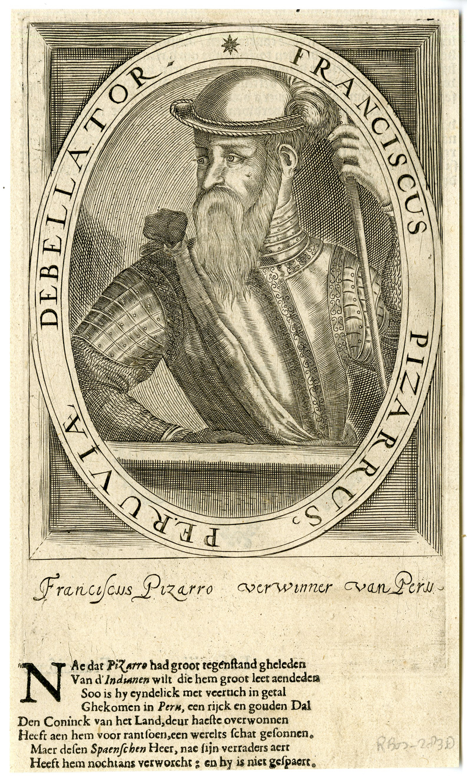 , Antique Print-PORTRAIT FRANCISCUS PIZARRO-N. de Clerck-1617, Pictura Antique Prints