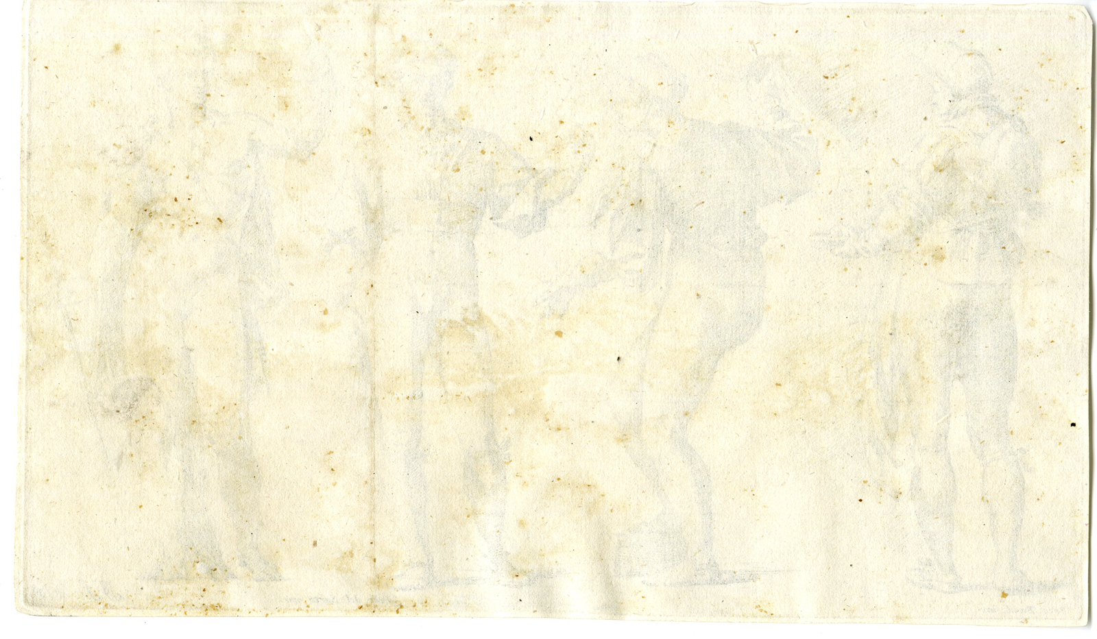 , Antique Master Print-FOUR MALE NUDE FIGURES-Bisschop-c.1668, Pictura Antique Prints