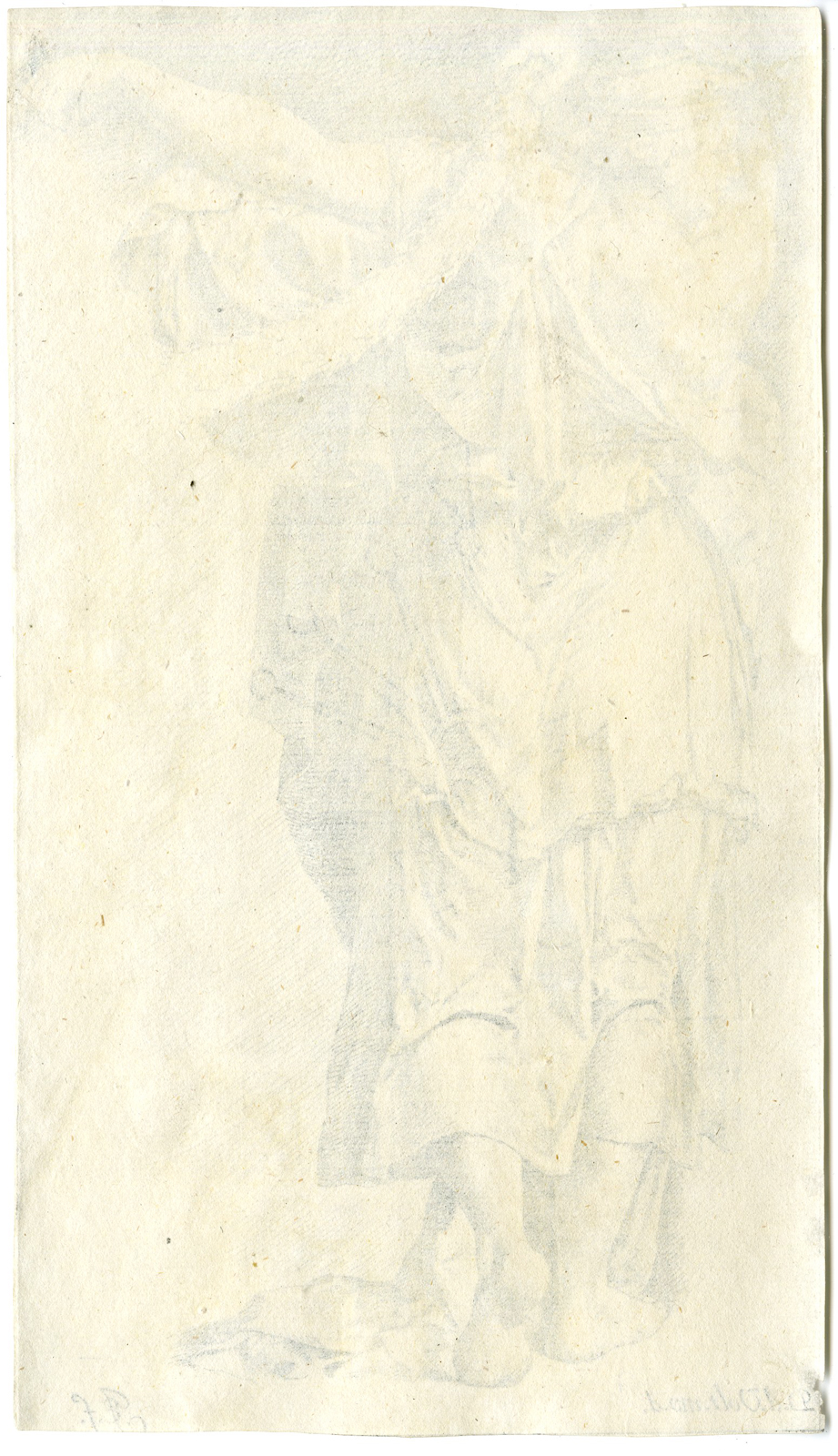 , Antique Master Print-FEMALE FIGURE FROM BEHIND-Volterra-Bisschop-c.1668, Pictura Antique Prints