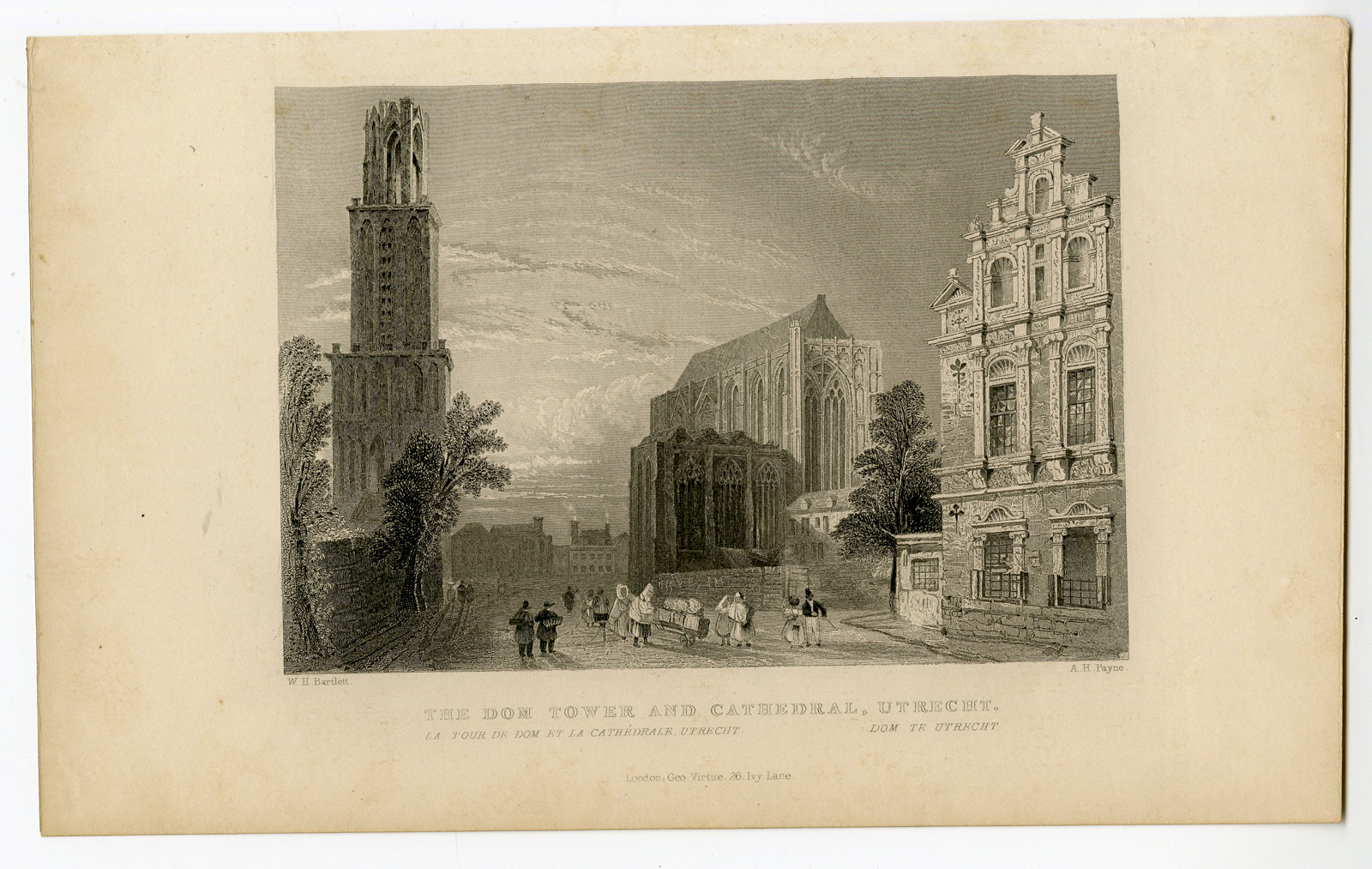 , Antique Print-DOM TOWER-CATHEDRAL-UTRECHT-Batlett-Payne-c.1850, Pictura Antique Prints