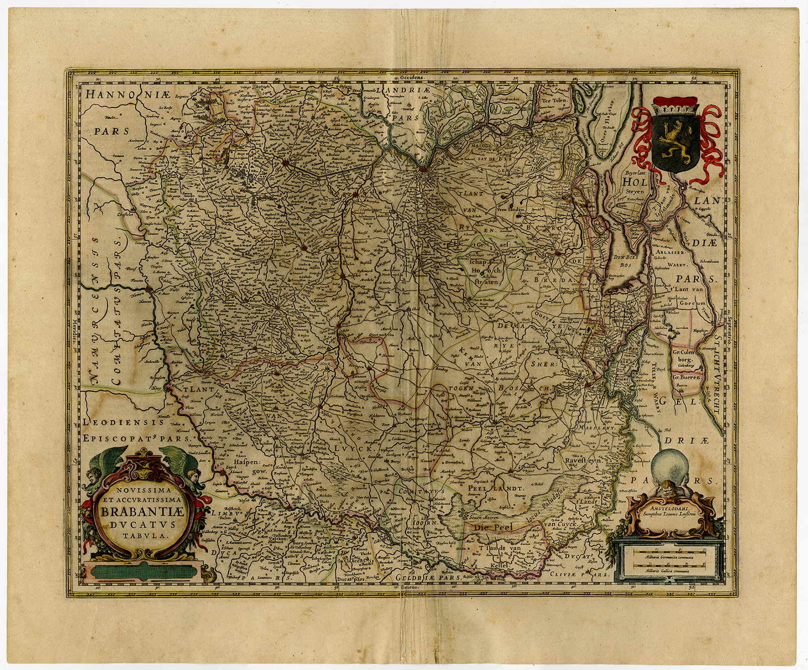 , Antique Map-BRABANTIAE-BRABANT-Janssonius-1647, Pictura Antique Prints