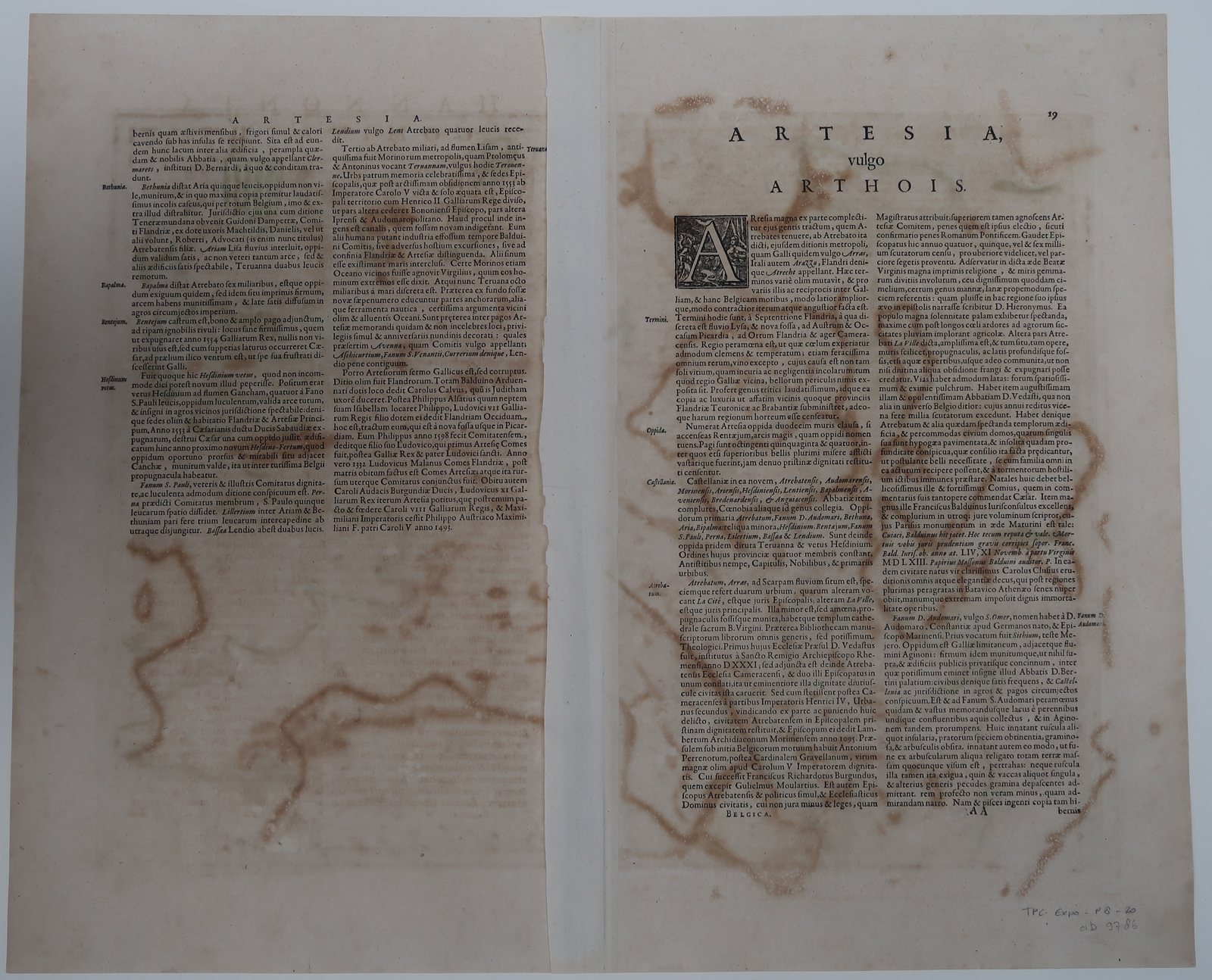 Ab9786r 416x336 Antique Print-FRANCE- ARTOIS-ARTESIA-Janssonius-1647 - Image 2