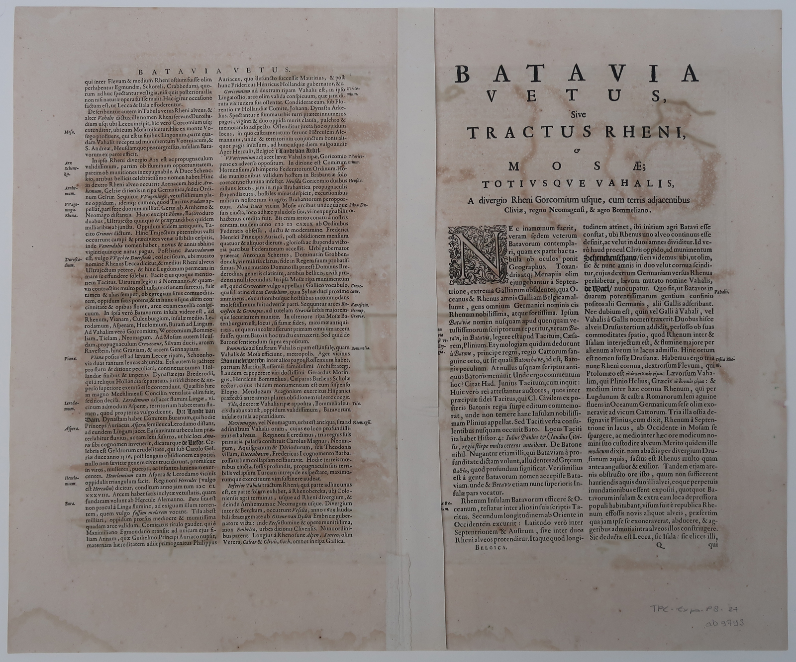 , Antique Print-NETHERLANDS-COURSE OF RIJN-MAAS-WAAL-Janssonius-1647, Pictura Antique Prints