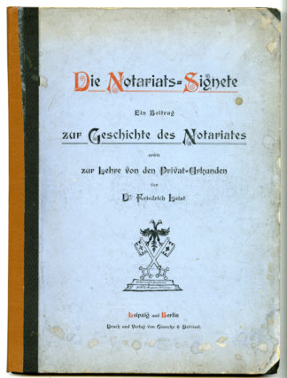 Antique Book-Die Notariats-Signete-NOTARY ICONOGRAPHY-Leist-1896
