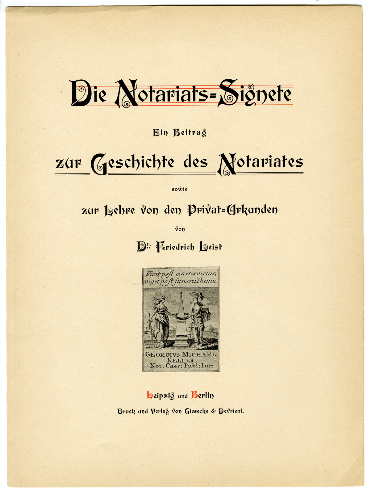 , Antique Book-Die Notariats-Signete-NOTARY ICONOGRAPHY-Leist-1896, Pictura Antique Prints