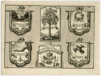 Antique Print-BANNERS-EYE-TREE-LIONS-PL. 107-111-de Groot-1751