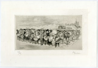 Antique Print-CROWD MOVING-EXODUS-SIEGE-LA COMMUNE-PARIS-Robida-1871