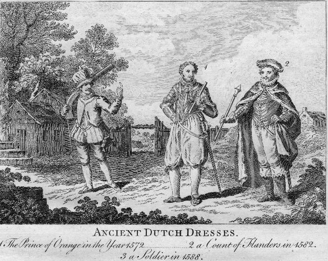 , Antique Print-DUTCH COSTUME-NOBLEMAN-SOLDIER-PRINCE OF ORANGE-Crignion-ca. 1760, Pictura Antique Prints