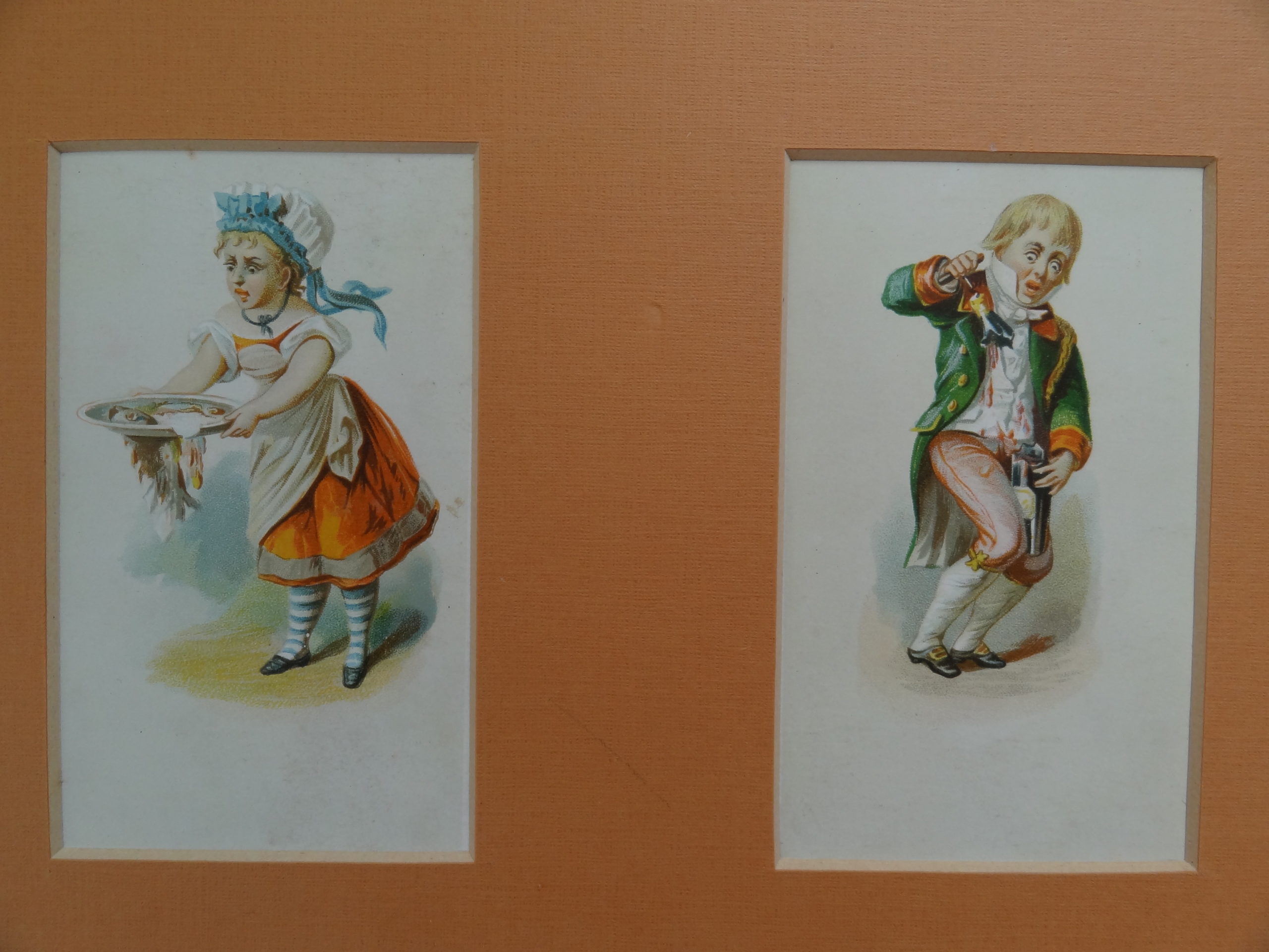 , 4 Antique Prints-COMIC-SATIRE-FUNNY-SERVANTS-Anonymous-c.1920, Pictura Antique Prints