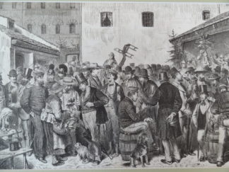 Antique Print-MARKET-FASHION-FEAST-SELLING-DRINKING-Bechstein-c.1850