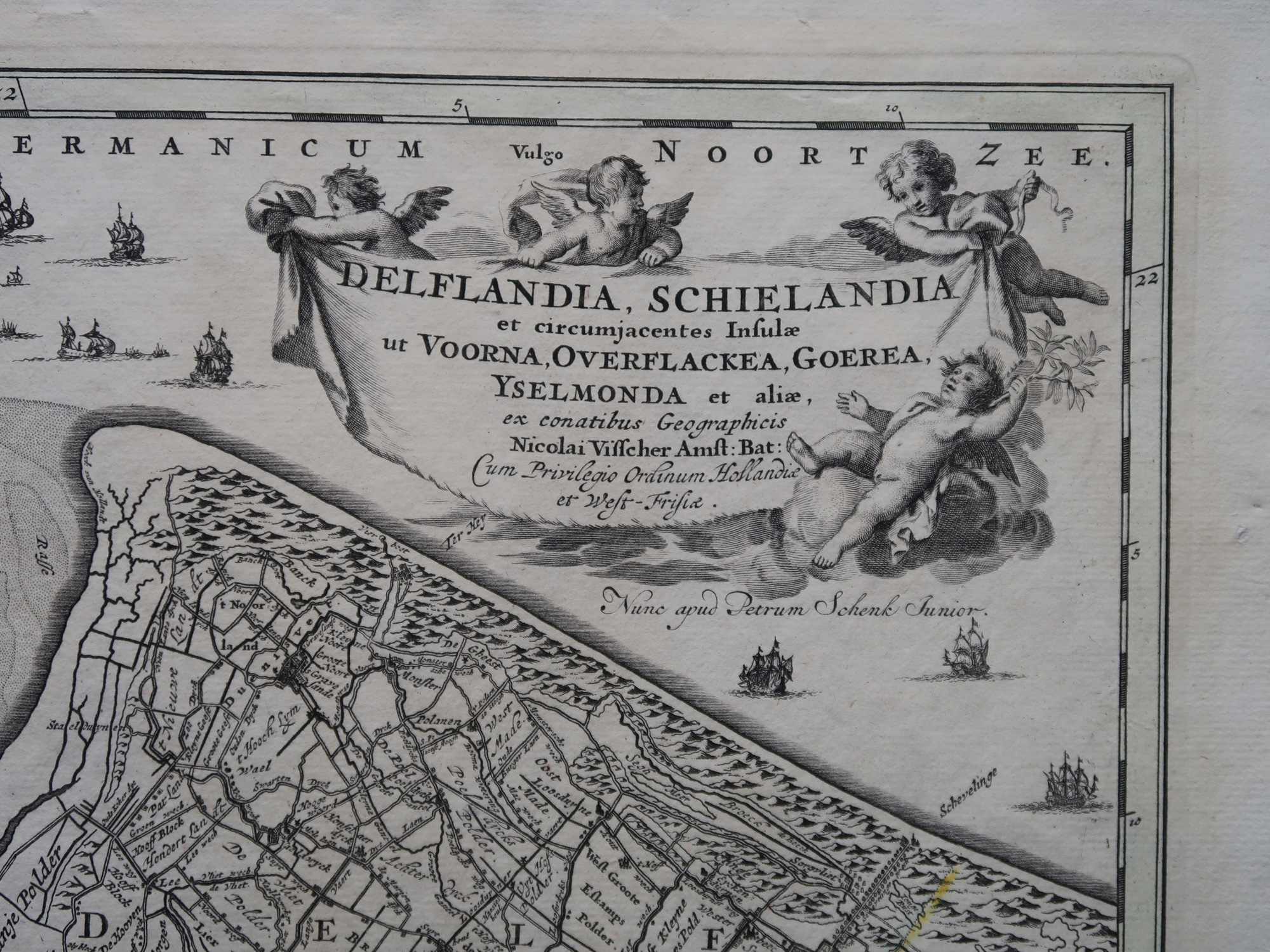 , Antique Print-HOLLAND-NETHERLANDS-DELFLAND-SCHIELAND-Visscher-1665, Pictura Antique Prints