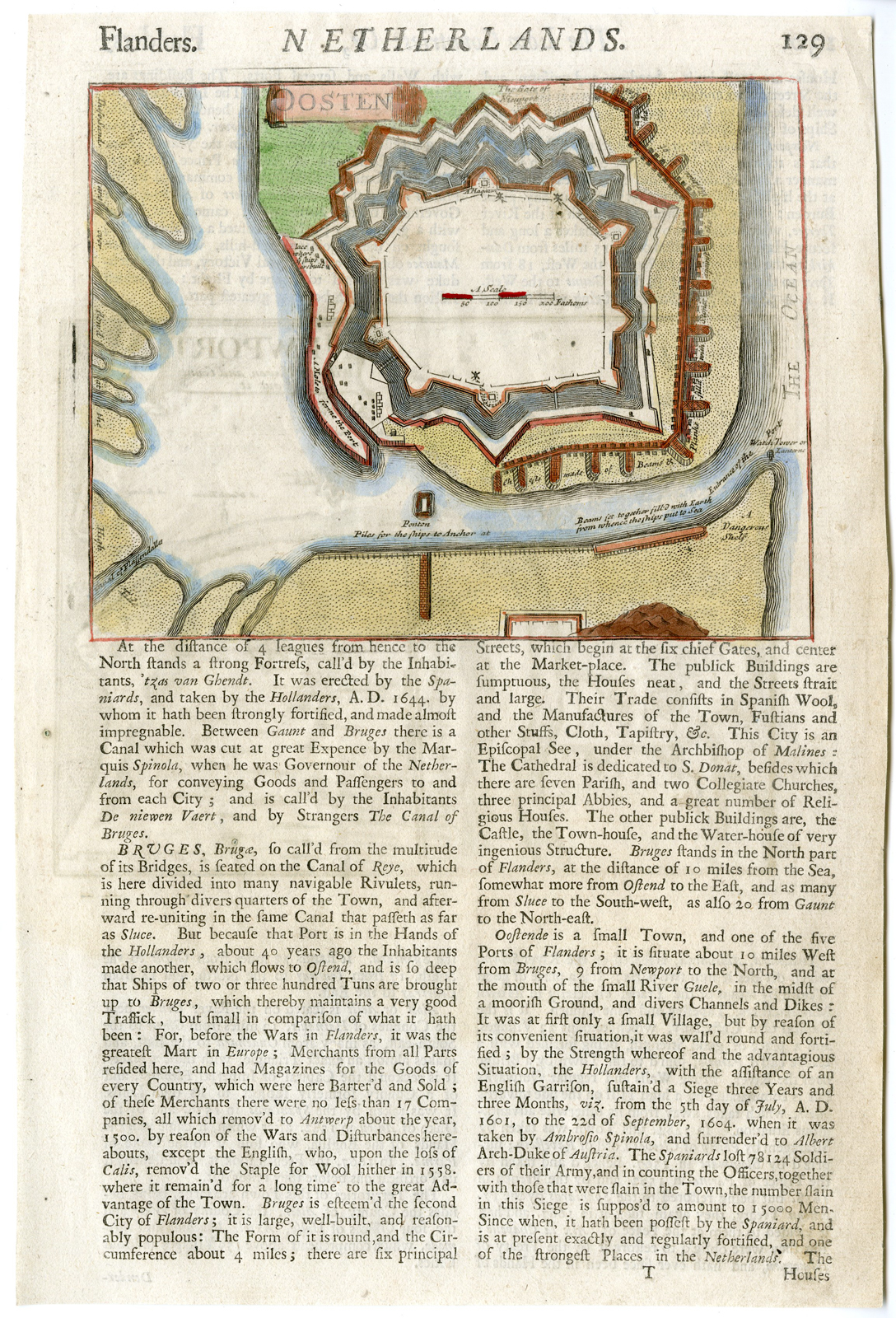 , 4 Antique Prints-FORTIFICATIONS-NIEUWPOORT-CALAIS-LILLO-Mallet-Luffman-c. 1700, Pictura Antique Prints