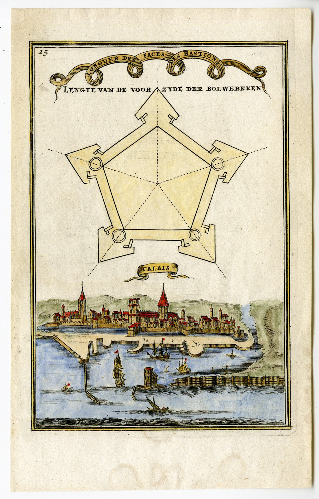 , 4 Antique Prints-FORTIFICATIONS-NIEUWPOORT-CALAIS-LILLO-Mallet-Luffman-c. 1700, Pictura Antique Prints