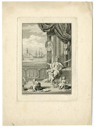 Antique Print-TITLE ENGRAVING-VLISSINGEN-MINERVA-WILLIAM V-van Schley-1769