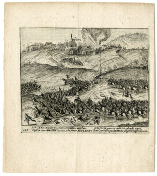 Antique Print-BATTLE-WARDT-WEART-XANTEN-Hogenberg-c.1616