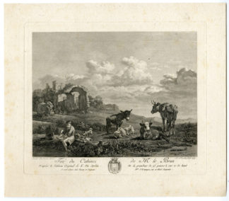 Antique Print-PASTORAL LANDSCAPE-HERD-BOY-Dujardin-Daudet-1792