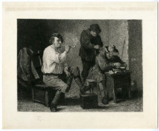 Antique Print-PIPE SMOKERS-Teniers-19th.c.