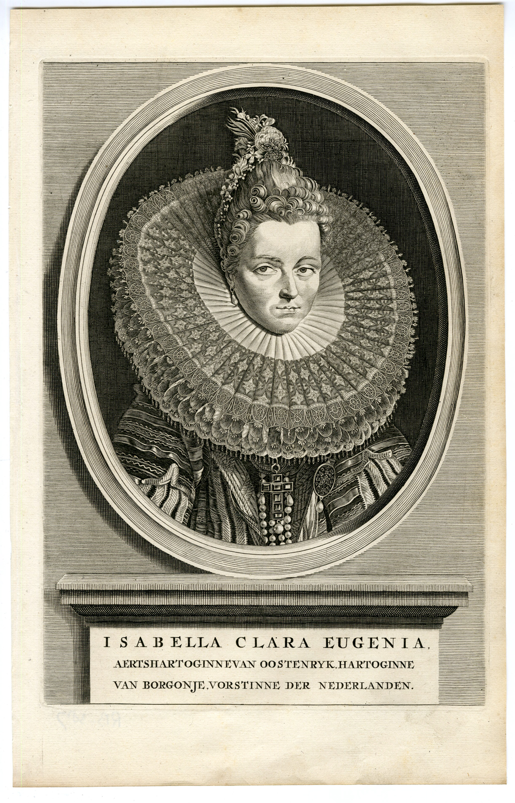 , Antique Print-ISABELLA CLARA EUGENIA-PORTRAIT-Anonymous-1681, Pictura Antique Prints