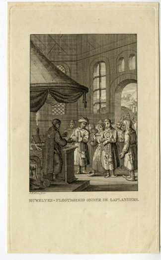 Antique Print-MARRIAGE CEREMONY-LAPLAND-de Grave-c.1700