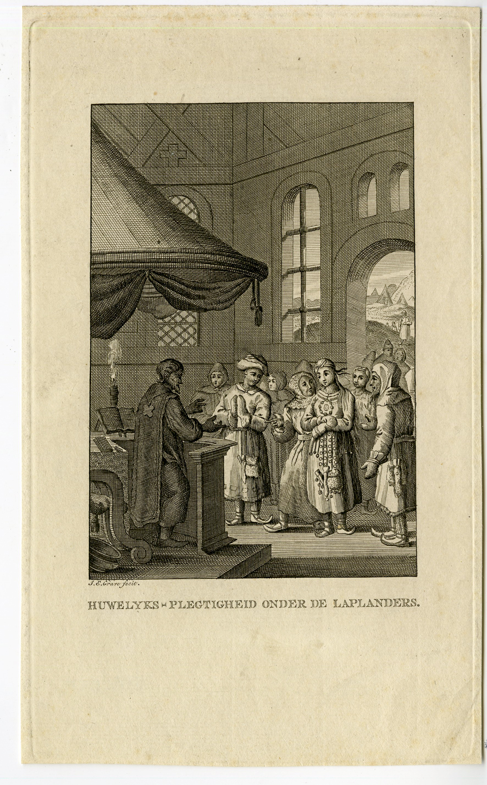 Rbos 0563 416x670 Antique Print-MARRIAGE CEREMONY-LAPLAND-de Grave-c.1700