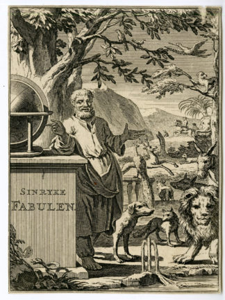 Antique Print-FRONTISPIECE-USEFUL FABLES-ANIMALS-GLOBE-Gole-1685