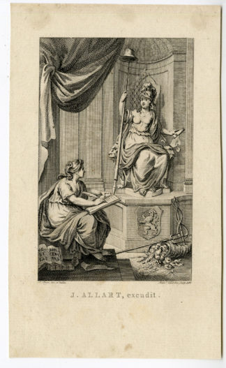 Antique Print-FRONTISPIECE-BEEHIVE-RHIME-POETRY-Buys-Vinkeles-18th.c.