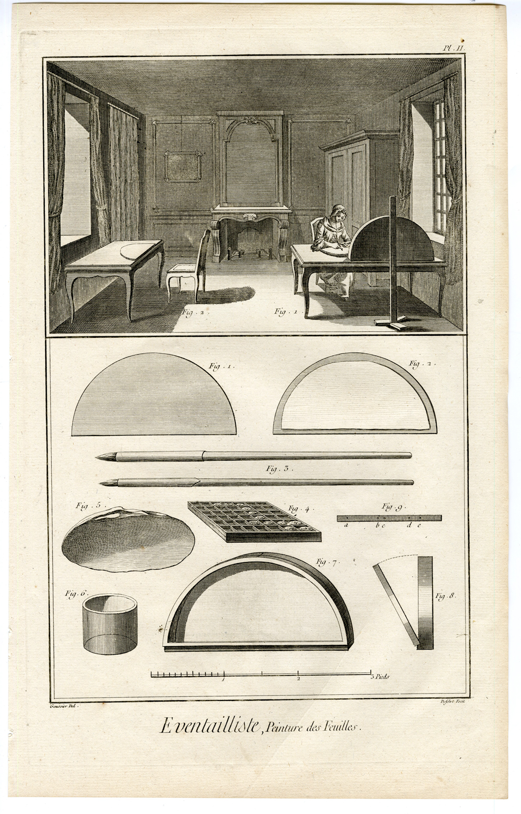 Rbos 0598 416x649 4 Antique Prints-EVENTAILLISTE-FAN MAKER-Diderot-Alembert-1751 - Image 3