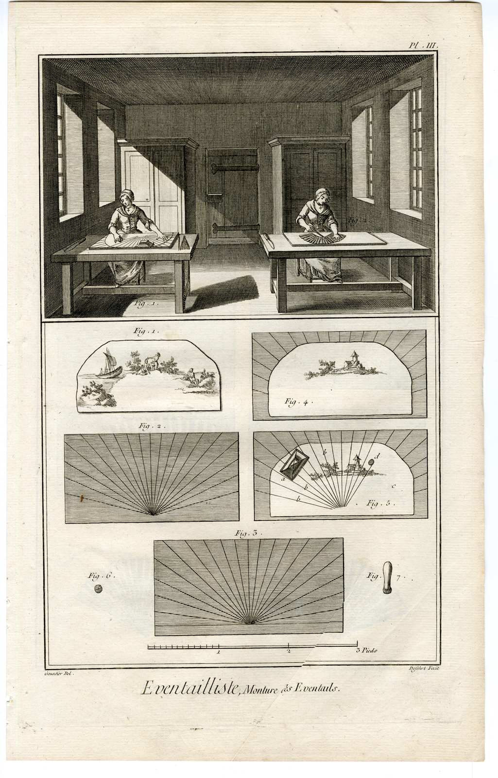 Rbos 0600 416x649 4 Antique Prints-EVENTAILLISTE-FAN MAKER-Diderot-Alembert-1751 - Image 5