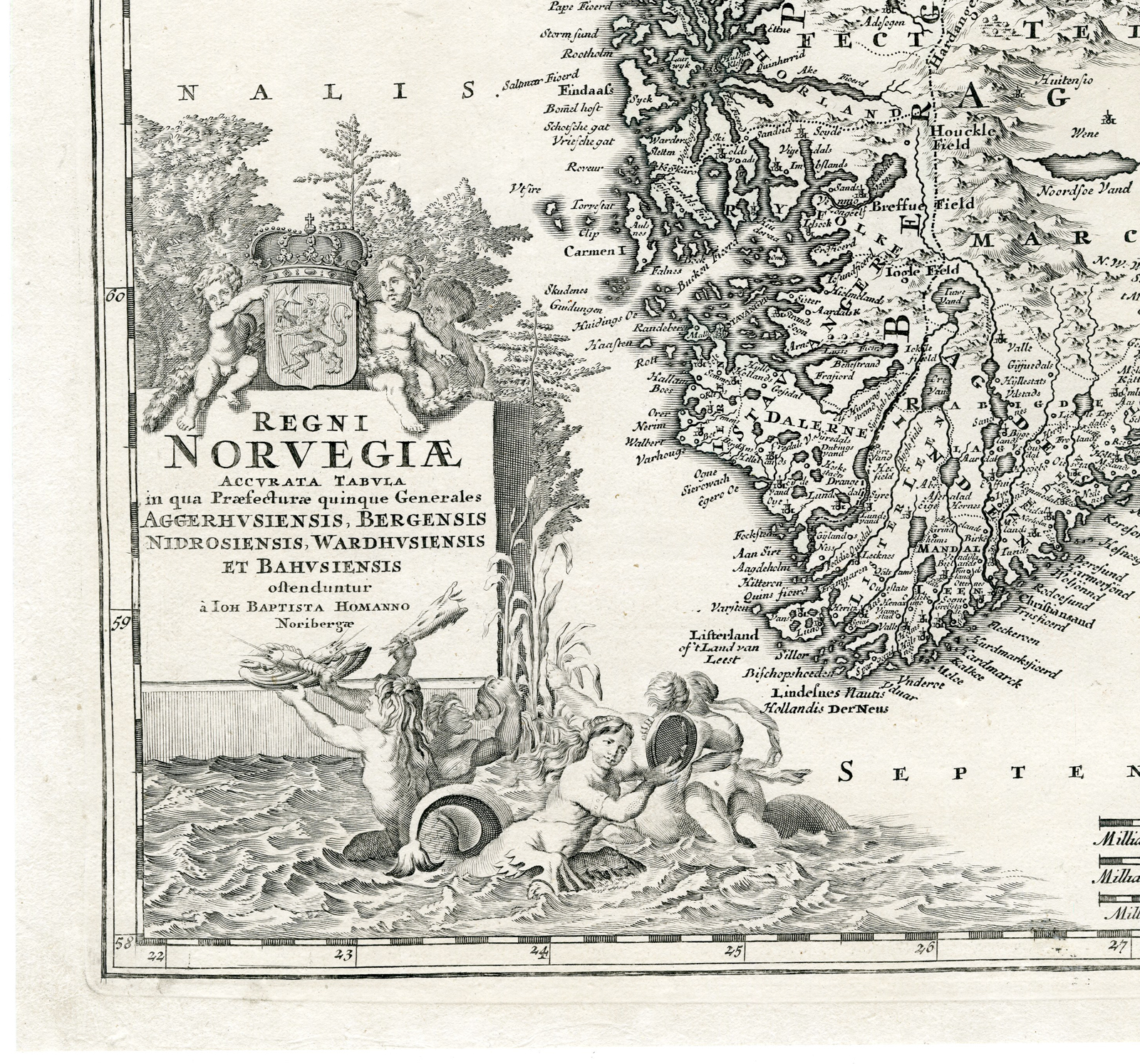 Pco 10672 416x388 Antique Print-NORWAY-SWEDEN-Homann-1716 - Image 2