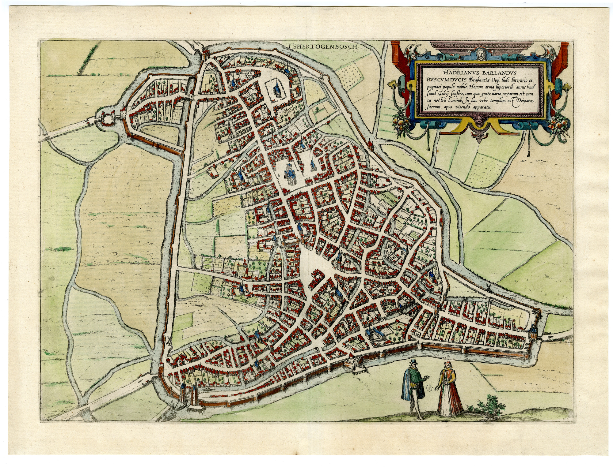 , Antique Print-PLAN-‘S-HERTOGENBOSCH-Braun-Hogenberg-1588, Pictura Antique Prints