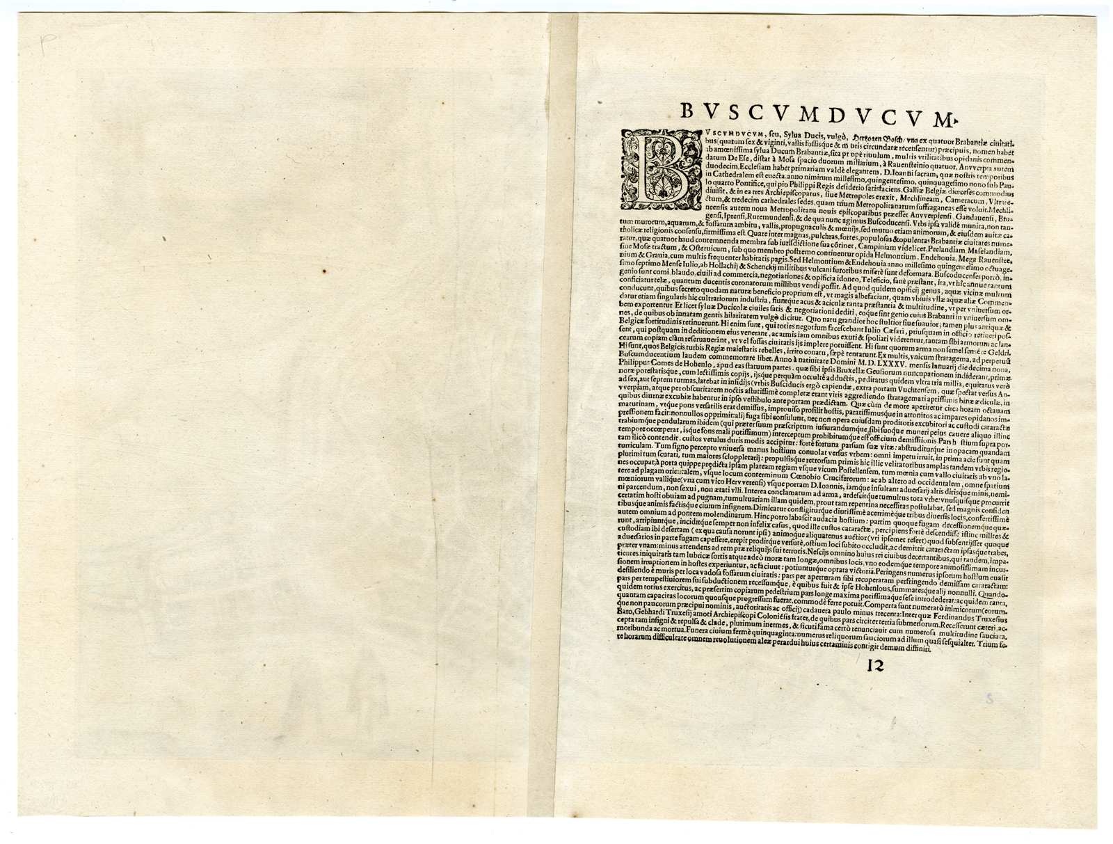 , Antique Print-PLAN-‘S-HERTOGENBOSCH-Braun-Hogenberg-1588, Pictura Antique Prints