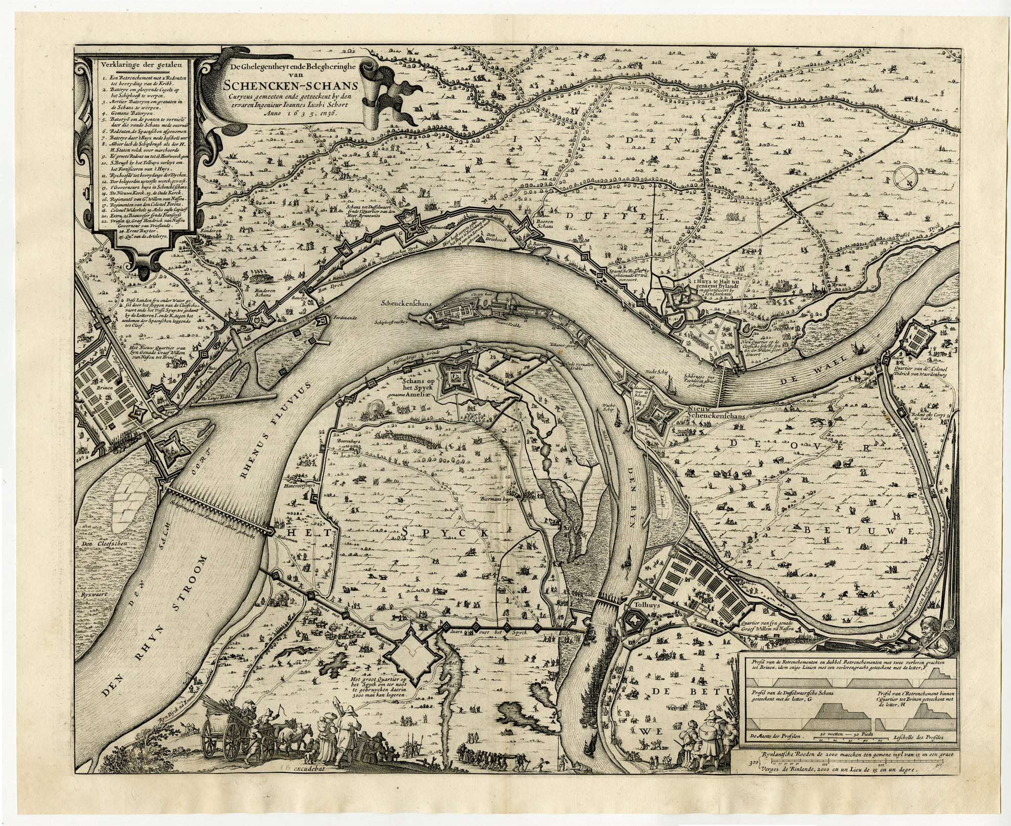 , Antique maps and views-Set of 3-SCHENCKENSCHANS-TOLHUIS-J. Blaeu-1649, Pictura Antique Prints