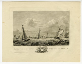 Antique Master Print-HARBOUR-DEN BRIEL-SHIPS-VESSELS-de Jong-Sallieth-c.1790
