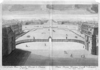 Antique Print-VERSAILLES-PARIS-FRANCE-VIEW-Chevotet-Aveline-1720